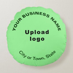 Business Brand on Light Green Round Throw Pillow