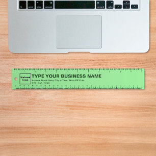 Business Brand on Light Green Ruler
