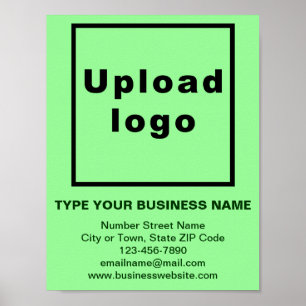 Business Brand on Light Green Small Poster