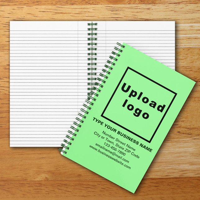 Business Brand on Light Green Spiral Notebook (Your business brand on light green spiral notebook. Notebook to build brand name awareness.)