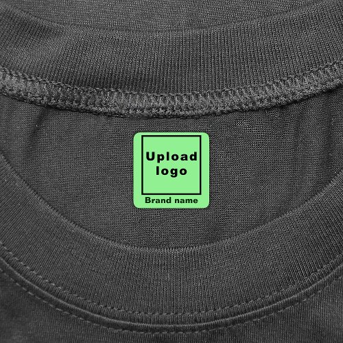 Business Brand on Light Green Square Clothing Labels
