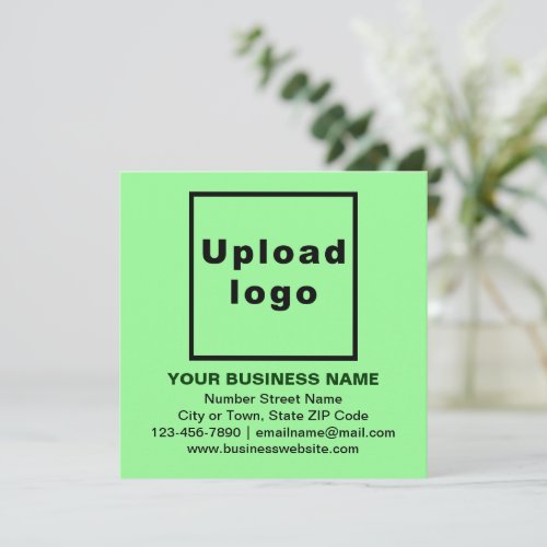 Business Brand on Light Green Square Flat Note Card