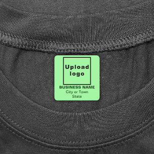 Business Brand on Light Green Square Iron On Label