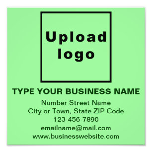 Business Brand on Light Green Square Photo Print