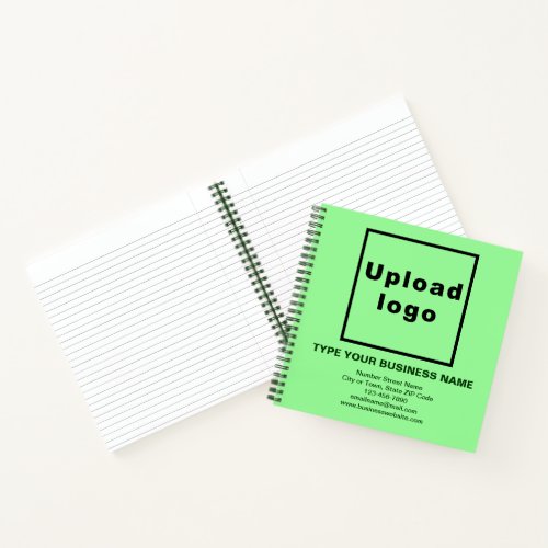 Business Brand on Light Green Square Spiral Notebook