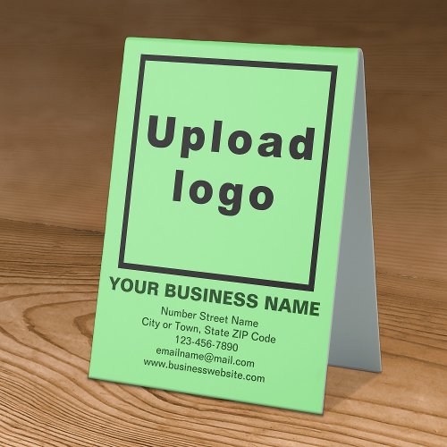 Business Brand on Light Green Table Sign