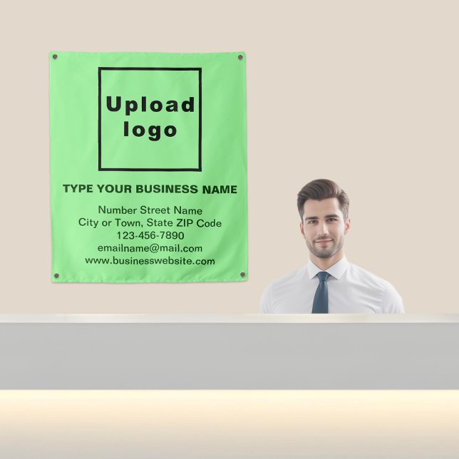 Business Brand on Light Green Tapestry (Business brand on light green tapestry in reception.)