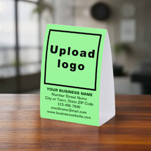 Business Brand on Light Green Tent Style Sign