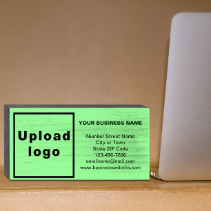 Business Brand on Light Green Wood Box Sign