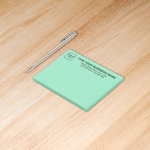 Business Brand on Light Teal Green Rectangle Post_it Notes