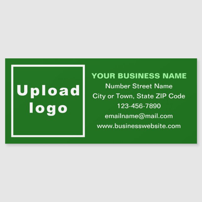 Business Brand on Long Green Magnetic Card (Front)