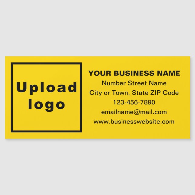 Business Brand on Long Yellow Magnetic Card (Front)