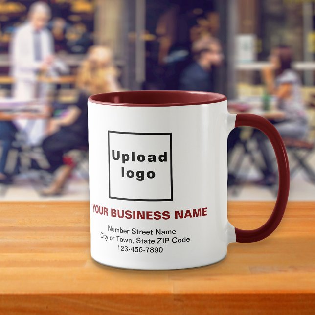 Business Brand on Maroon Combo Mug (Build brand name awareness. Your business brand on maroon combo mug.)