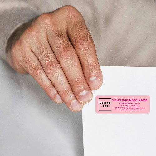 Business Brand on Monochrome Pink Return Address Label