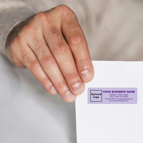 Business Brand on Monochrome Purple Return Address Label