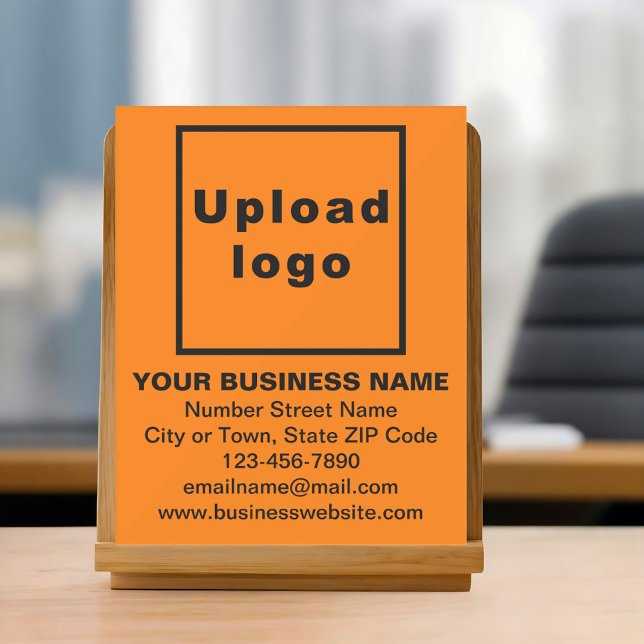 Business Brand on Orange Acrylic Sign (Orange acrylic sign with your business brand)