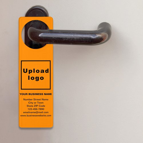 Business Brand on Orange Color Acrylic Door Hanger