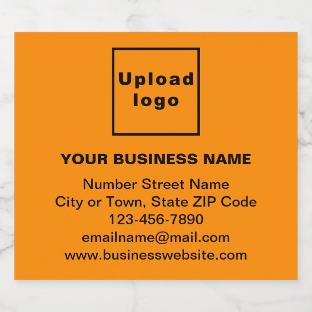 Business Brand on Orange Color Beer Bottle Label (Single Label)