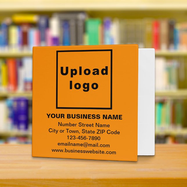 Business Brand on Orange Color Binder (Build brand name awareness. Your business brand on orange color binder.)