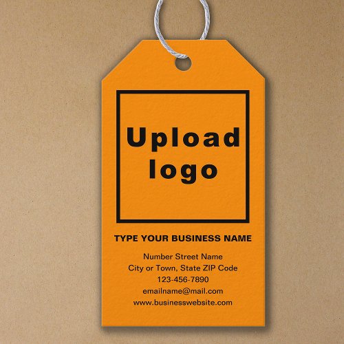 Business Brand on Orange Color Gift Tag