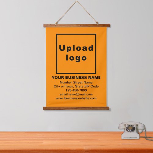 Business Brand on Orange Color Hanging Tapestry