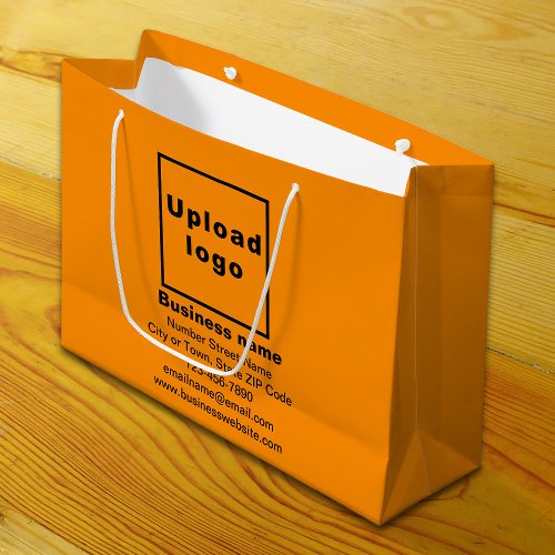 Business Brand on Orange Color Large Size Gift Bag