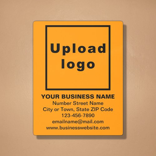 Business Brand on Orange Color Metal Wall Art