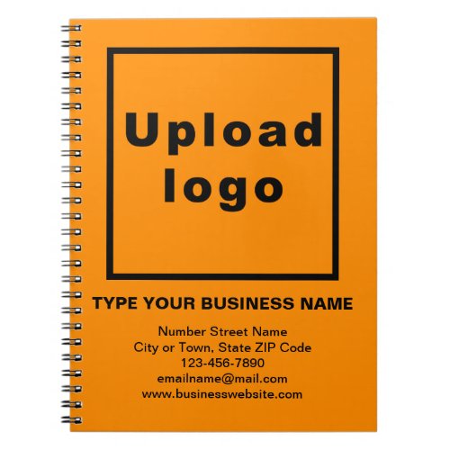Business Brand on Orange Color Notebook