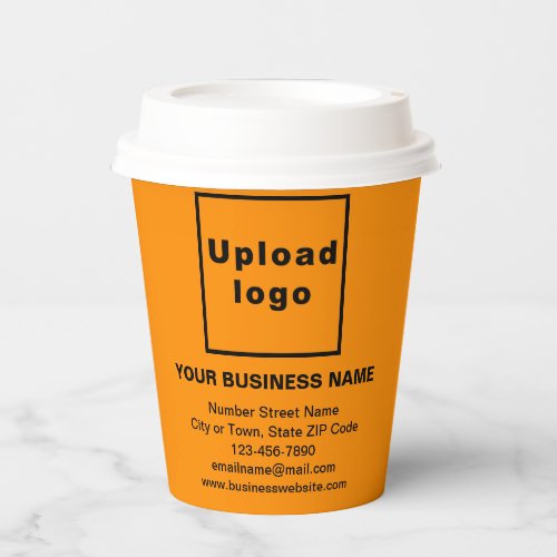 Business Brand on Orange Color Paper Cup