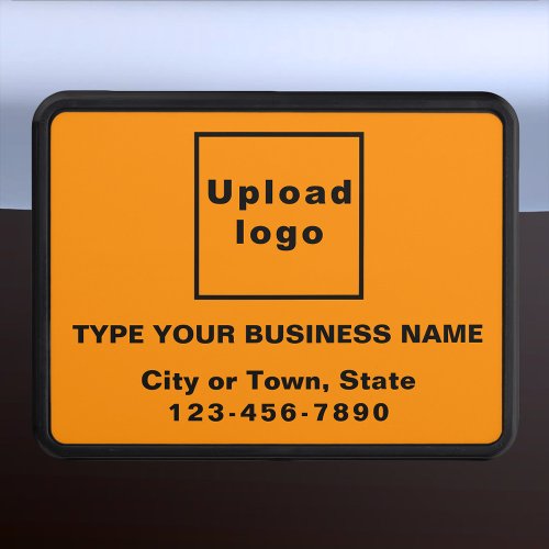 Business Brand on Orange Color Plastic Hitch Cover