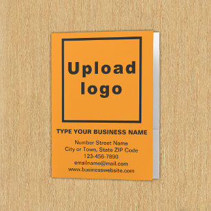 Business Brand on Orange Color Pocket Folder