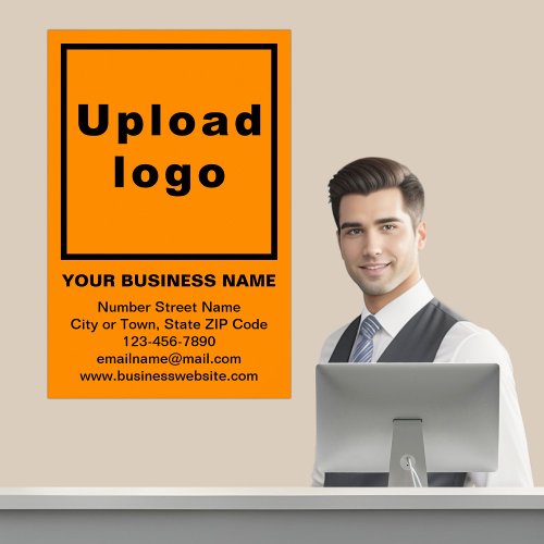 Business Brand on Orange Color Poster