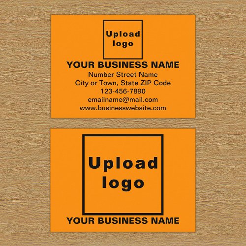 Business Brand on Orange Color Rectangle Enclosure Card