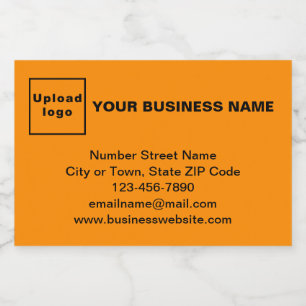 Business Brand on Orange Color Rectangle Food Label