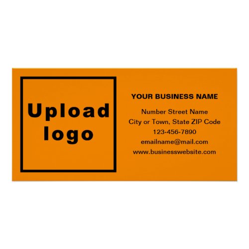 Business Brand on Orange Color Rectangle Glossy Poster