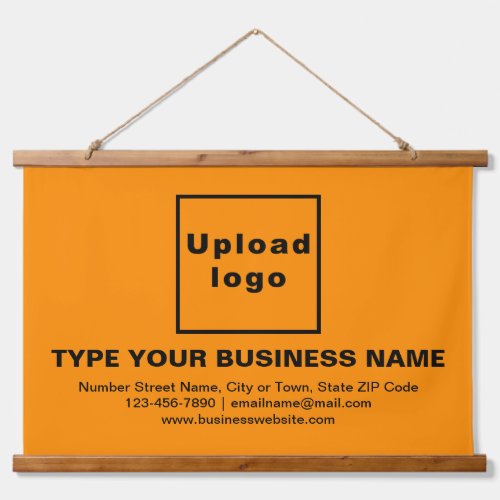 Business Brand on Orange Color Rectangle Hanging Tapestry