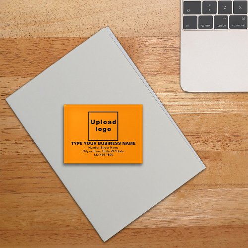 Business Brand on Orange Color Rectangle Paperweight