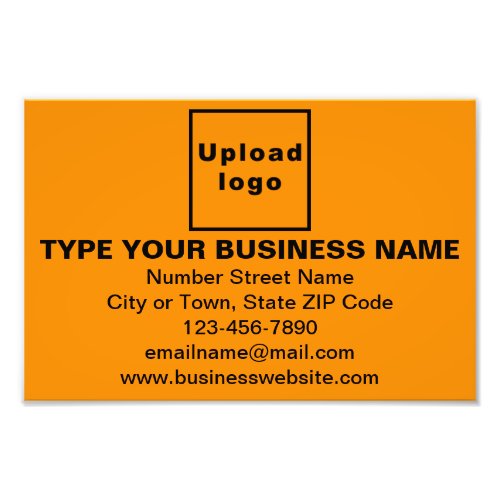 Business Brand on Orange Color Rectangle Photo Print