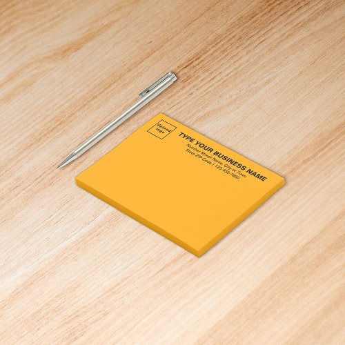 Business Brand on Orange Color Rectangle Post_it Notes