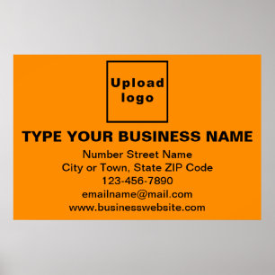 Business Brand on Orange Color Rectangle Poster