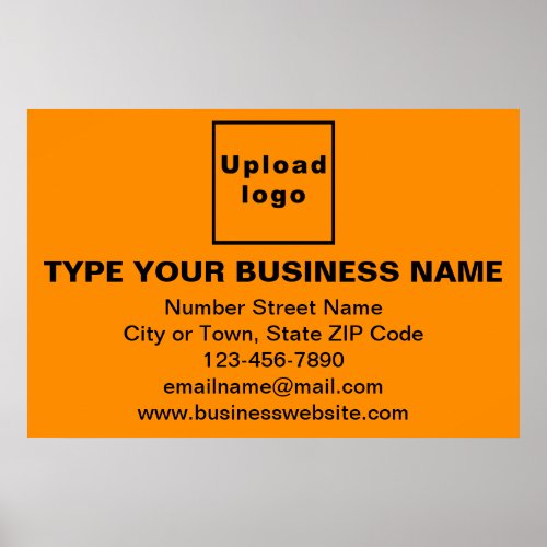 Business Brand on Orange Color Rectangle Poster