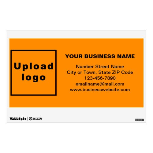 Business Brand on Orange Color Rectangle Wall Decal