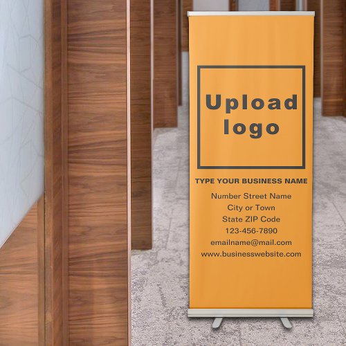 Business Brand on Orange Color Retractable Banner