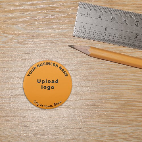 Business Brand on Orange Color Round Shape Eraser