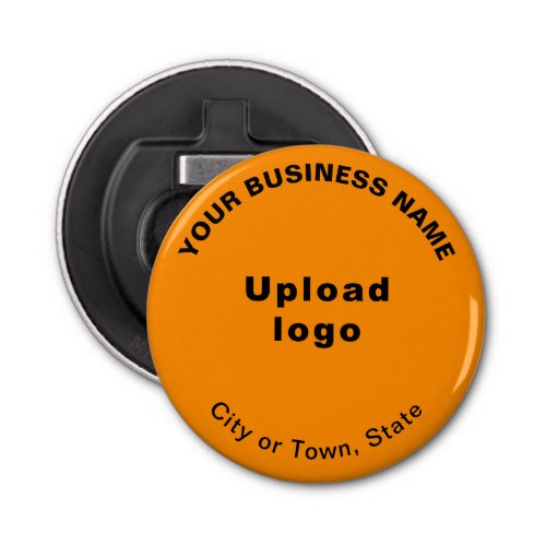 Business Brand on Orange Color Small Round Bottle Opener