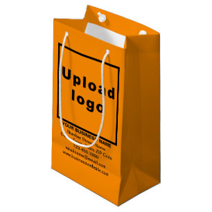Business Brand on Orange Color Small Size Gift Bag