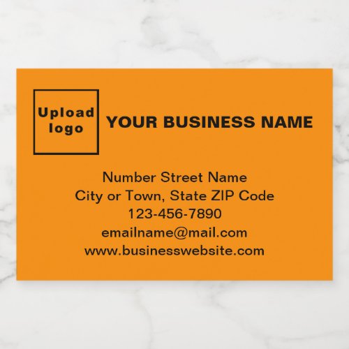 Business Brand on Orange Color Small Size Sparkling Wine Label