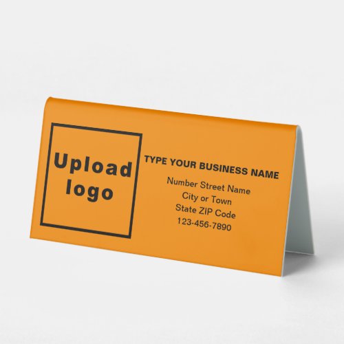 Business Brand on Orange Color Small Table Sign