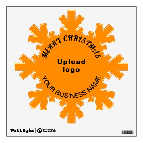 Business Brand on Orange Color Snowflake Wall Decal