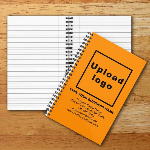 Business Brand on Orange Color Spiral Notebook